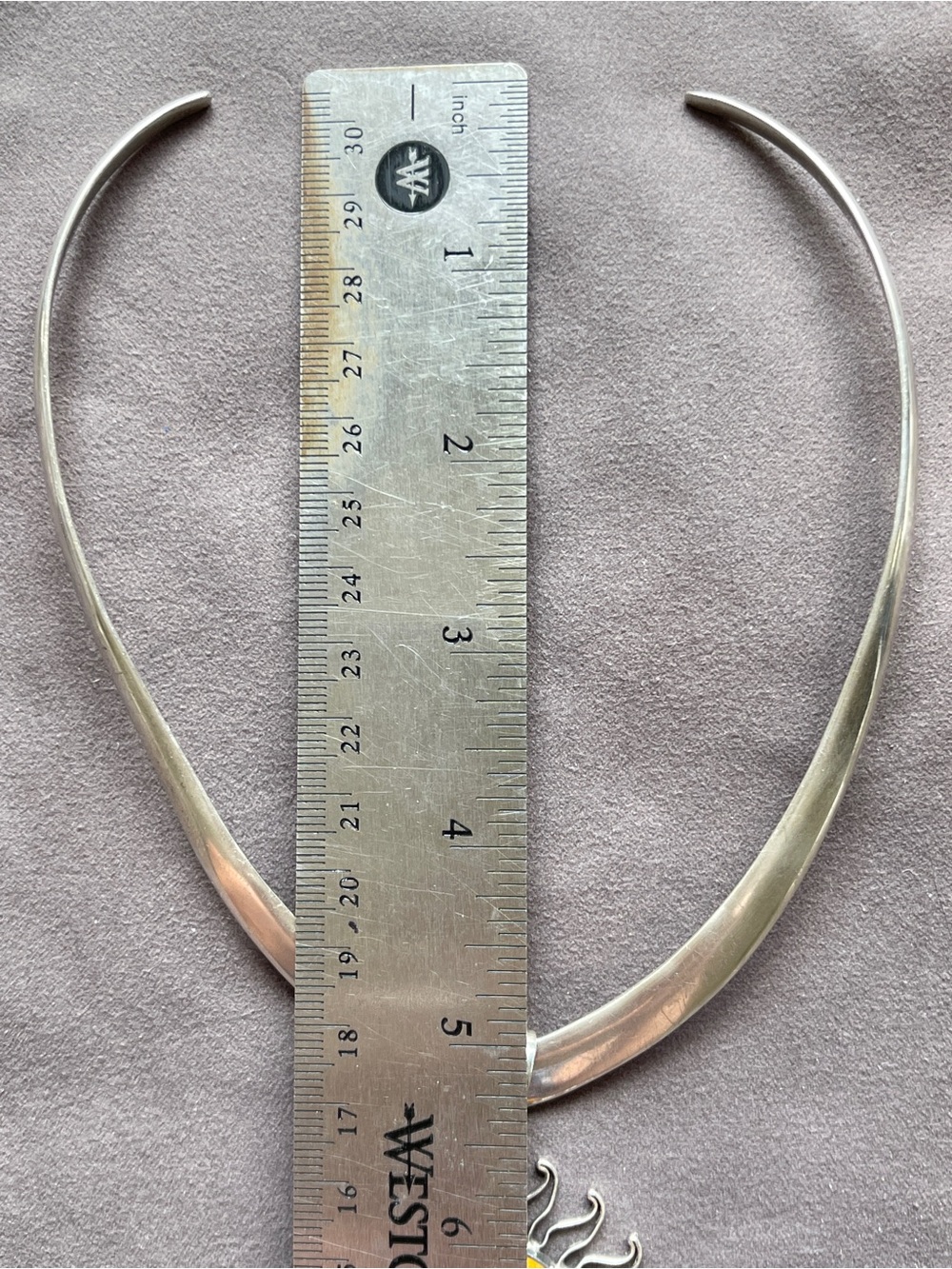 Vintage Taxco 925 Silver Collar Necklace Choker Torc Bumblebee Jasper Sunburst - Picture 7 of 8